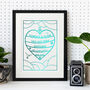 Wedding Heart Personalised Print, thumbnail 6 of 8