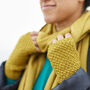 Fair Trade Vegan Banana Wristwarmer Fingerless Gloves, thumbnail 5 of 12