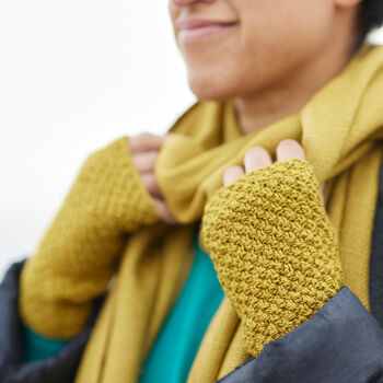 Fair Trade Vegan Banana Wristwarmer Fingerless Gloves, 5 of 12