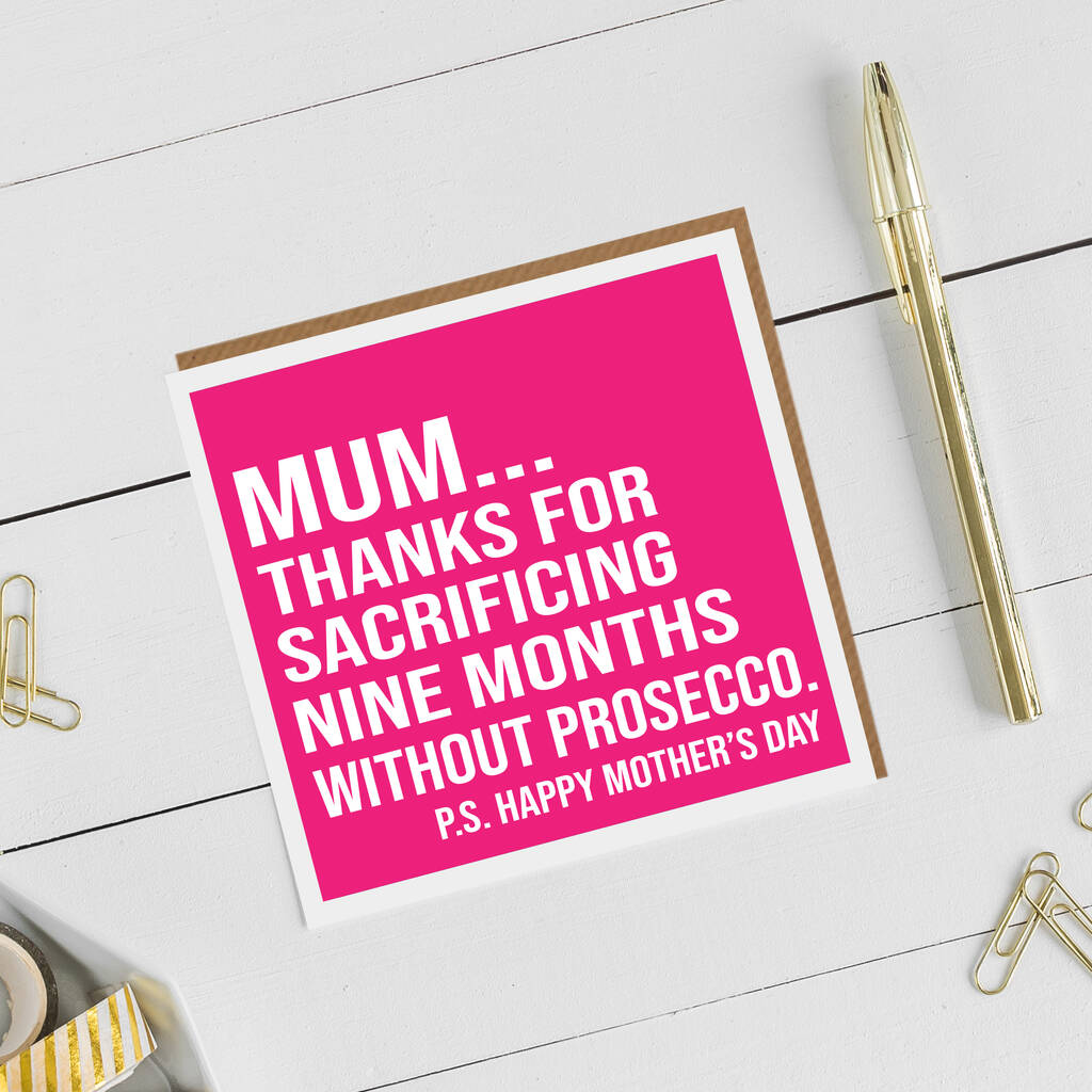 Funny Prosecco Mother's Day Card, 1 of 2