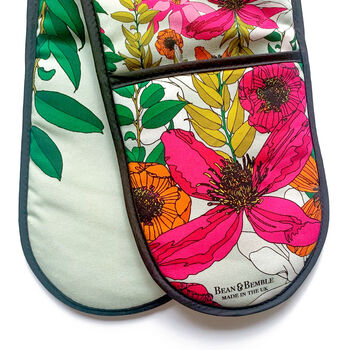 Double Oven Gloves Vivid Garden Blooms Floral, 5 of 12