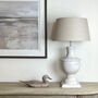 Antiqued White Wash Tall Urn Table Lamp Base, thumbnail 10 of 11