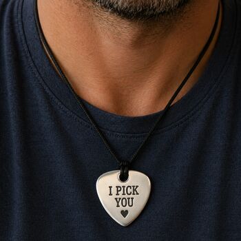 Personalised 'I Pick You' Plectrum Pendant, 3 of 7