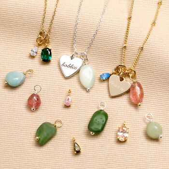 Personalised Heart And Crystal Charm Necklace, 5 of 7