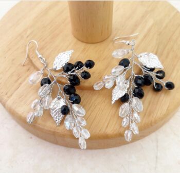 Crystal And Silver Leaf Earrings, 6 of 6