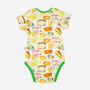 Cheese Pattern Short Sleeve Baby Bodysuit, thumbnail 2 of 5