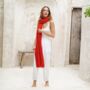 Orangey Red 100% Cashmere Travel Wrap Pashmina Shawl Gift Boxed, thumbnail 5 of 9