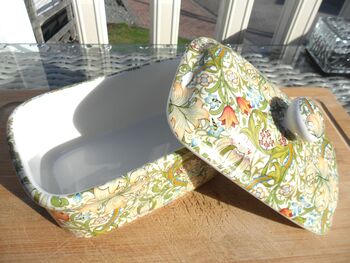 Lidded Butterdish In William Morris Golden Lily Design, 6 of 8