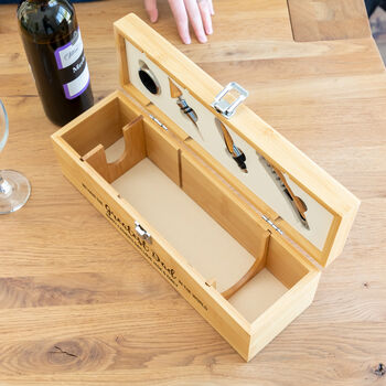 Personalised Greatest Dad Mum Wine Box With Accessories, 2 of 3