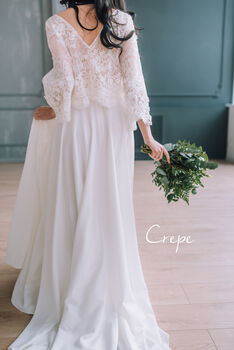 Floor Length Bridal Skirt With Pockets – Crepe, Satin Or Chiffon, 2 of 12