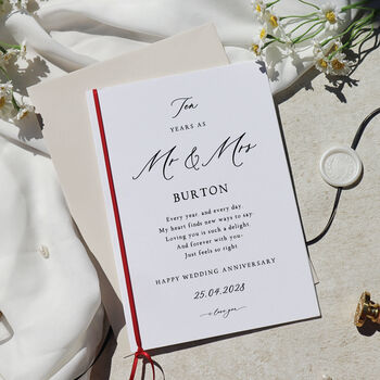 Mr And Mrs First Wedding Anniversary Card Personalised, 4 of 7