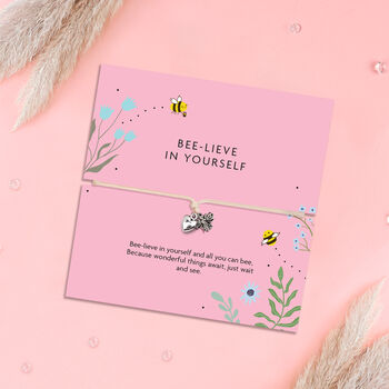 Bee Lieve In Yourself Bracelet – Positive Thinking Gift | Encouragement Bracelet | Motivational Gift For Her, 2 of 8