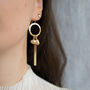 Cassiopeia Earrings Gold Filled Vintage Glass Pearls, thumbnail 4 of 4