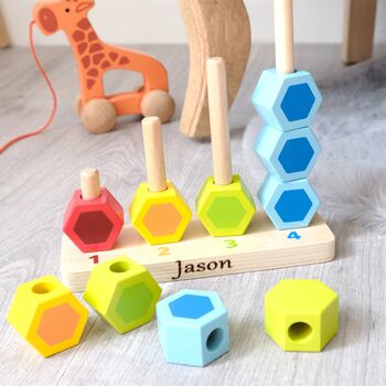 Personalised Counting Stacker Wooden Toy, 3 of 3