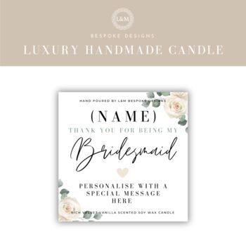 Personalised Bridesmaid Scented Soy Candle, 4 of 5