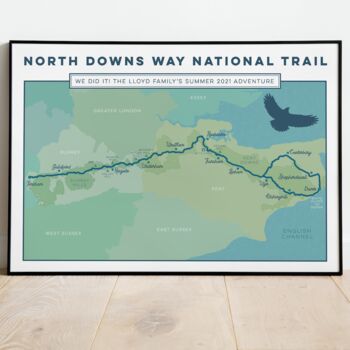Personalised North Downs Way Map Print, 5 of 10
