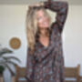 Luxury Silk Medina Shirt Dress/Kimono Black Batik, thumbnail 6 of 12