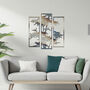 Contemporary Metal Bamboo Triptych Wall Art For Living Room Bedroom Or Hallway, thumbnail 9 of 11