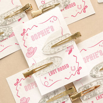 Last Rodeo Hen Do Hair Pearl Clips Hen Party Favour Party Bag Filler, 3 of 6