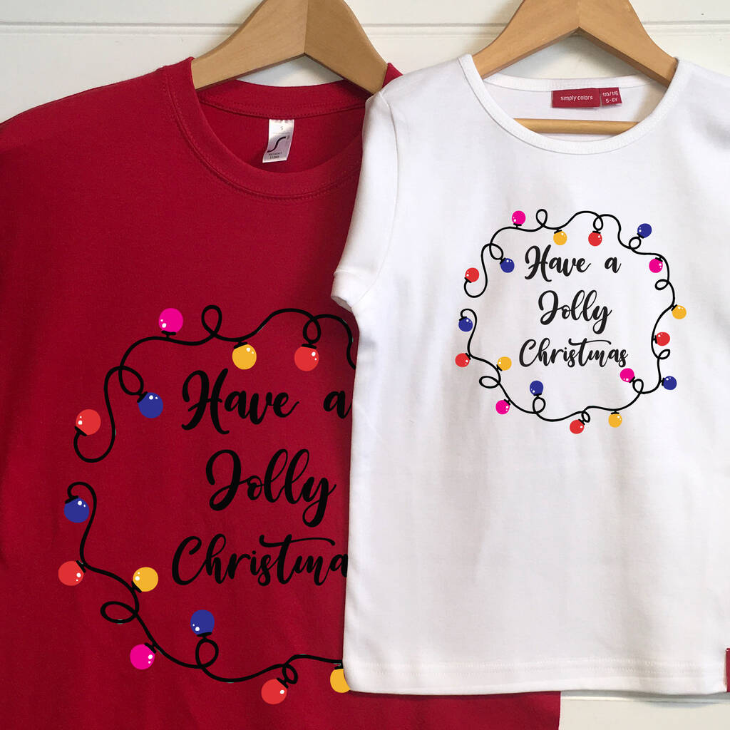 Personalised Adult And Child Christmas T Shirt Set, 1 of 9