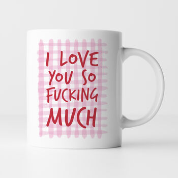 Personalised Sweary Gingham Valentine Mug, 2 of 4