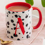 Dalmatian Spotty Printed Initial Ceramic Mug, thumbnail 1 of 6