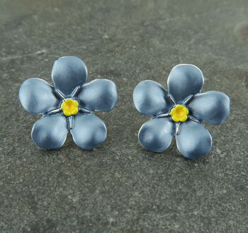 Forget Me Not Blue Flower Stud Earrings, 2 of 5