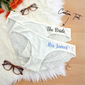 Bridal Wedding Knickers Something Blue Bride Gift, 2 of 8