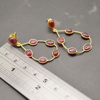 Ruby Hoops Sterling Silver Earrings, 3 of 6