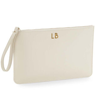 Personalised Monogram Faux Leather Flat Pouch, 9 of 12