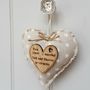 Cotton Anniversary Heart With Oak Wood Heart Message, thumbnail 7 of 12