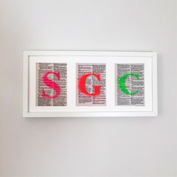 Recycled Personalised Initial Neon Typography Print, 6 of 12