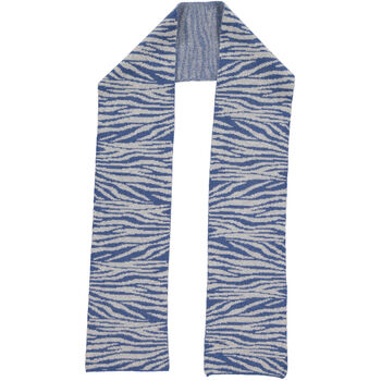 Blue And Grey Zebra Print Lambswool Scarf, 3 of 4