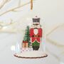 Nutcracker Soldier Glass Dome Christmas Tree Decoration, thumbnail 2 of 3