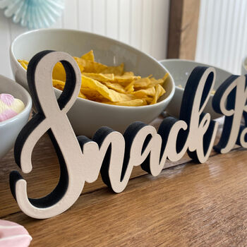 Wooden Snack Bar Sign For Weddings And Parties, 4 of 5
