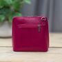 Leather Cross Body Handbag In Fuchsia Pink, thumbnail 2 of 3