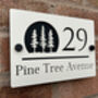 Personalised Pine Tree Design House Acrylic Number Sign, thumbnail 3 of 4