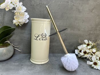 White Ceramic ‘Le Bain’ Toilet Brush Holder Stand, 2 of 12