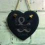 Personalised Mr And Mrs Slate Heart, thumbnail 1 of 2