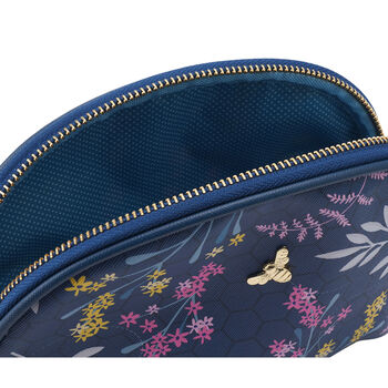 Blue Queen Bee Beauty Bag | Floral Print, 4 of 5