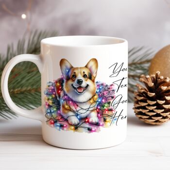 Personalised Corgi In Christmas Lights, 8 of 9