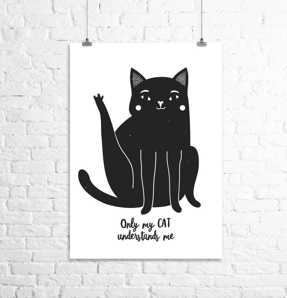 'only My Cat Understands Me' Print By Paper Paper ...