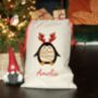 Personalised Christmas Penguin Sack, thumbnail 1 of 4