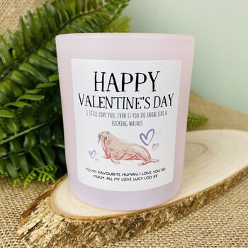 You Snore Like A Fucking Walrus Valentines Candle, 3 of 11