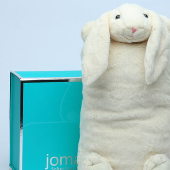 Cream Bunny Personalised Hot Water Bottle, Gift Boxed, 3 of 7
