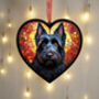 Scottish Terrier Stained Glass Effect Heart Suncatcher, thumbnail 2 of 5
