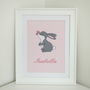 Personalised Embroidered Bunny With Butterfly Picture, thumbnail 1 of 2