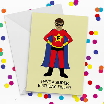 Design Your Own Superboy Personalised Birthday Card, 2 of 5