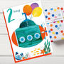 Age Two Submarine Birthday Card, thumbnail 2 of 2