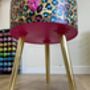 Pink Leopard Print Round Wooden Side Table With Drawer, thumbnail 7 of 10